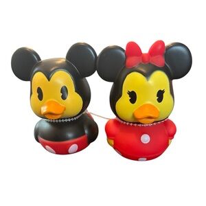 Disney Mickey and Minnie Mouse Rubber Duck Toys- Black, Yellow, Red